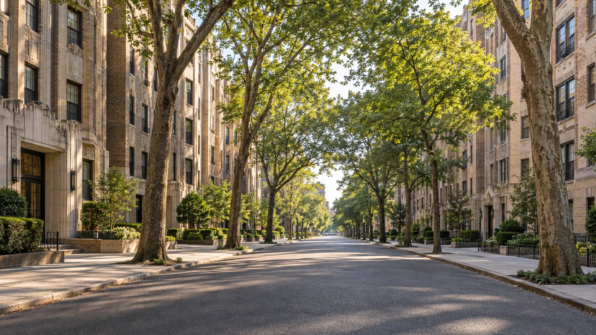 A Bronx avenue of Art Deco apartment buildings